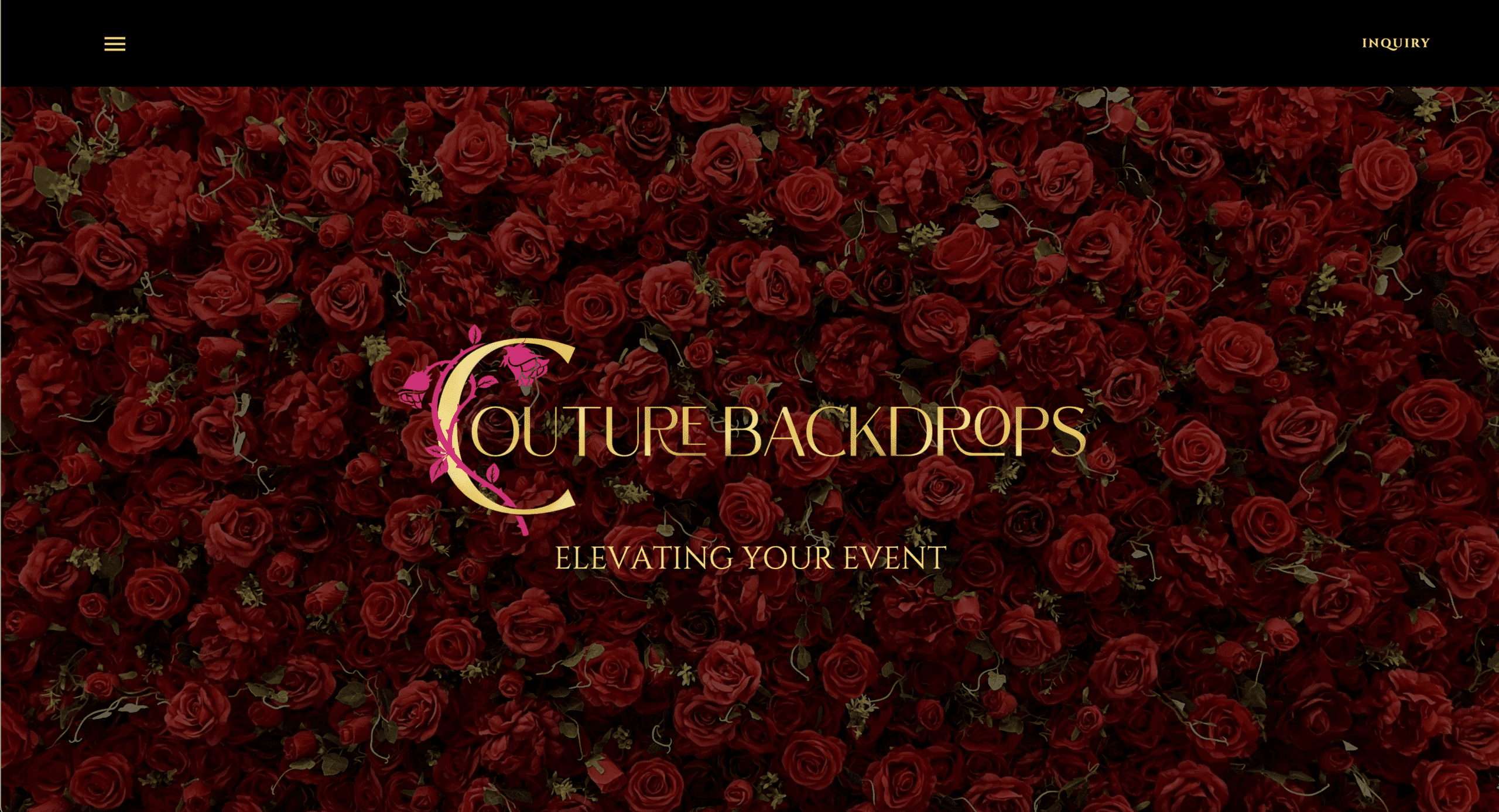 Home page of the Couture Backdrops website