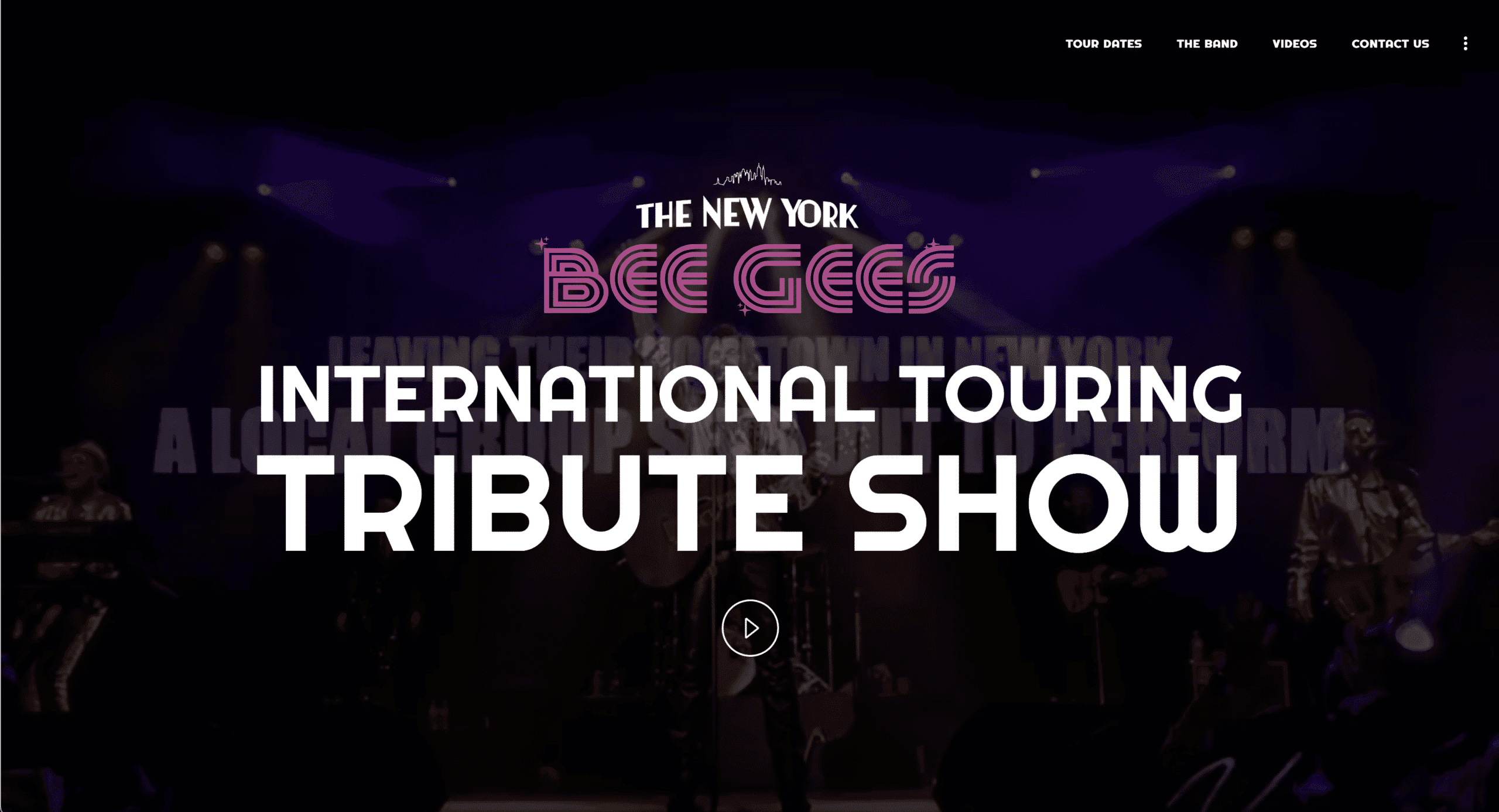 Home page of The New York Bee Gees website